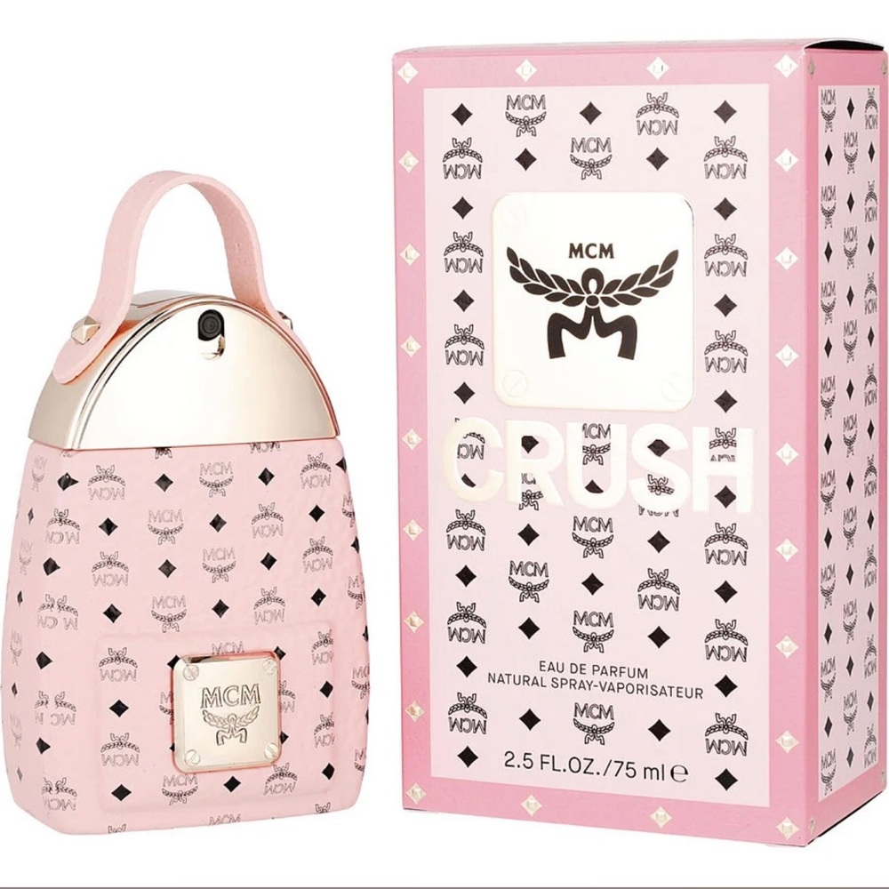MCM Crush Pink Mini Bag with Gold Accents
